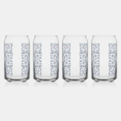 Denim Blue Fancy grafisch patroon gepersonaliseerd Blikvorm Glas (Links)