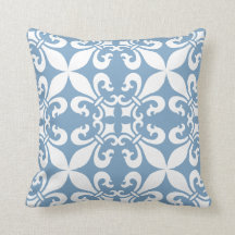 Denim Blue Fleur de Lys Pattern