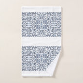 Denim Blue Floral Bad Handdoek (Handdoek)