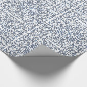 Denim Blue Floral Cadeaupapier (Hoek)
