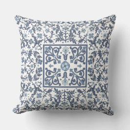 Denim Blue Floral Kussen