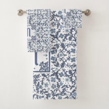 Denim Blue Floral op persoonlijke titel