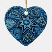Denim Blue Folk Art Ornament (Voorkant)