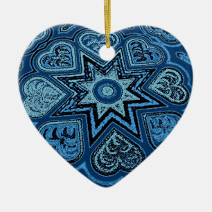 Denim Blue Folk Art Ornament