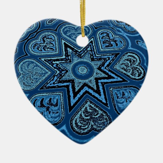 Denim Blue Folk Art Ornament (Voorkant)