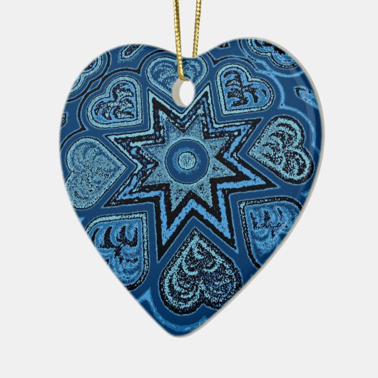 Denim Blue Folk Art Ornament (Links)