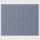 Denim Blue Glitter Birthday Cadeaupapier (Vlak)