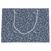 Denim Blue Glitter Birthday Groot Cadeauzakje (Voorkant)