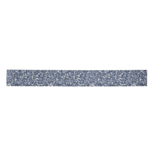 Denim Blue Glitter Birthday Satijnen Lint (Voorkant)
