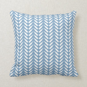 Denim Blue Herringbone Wine Bottle Pattern Kussen