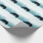 Denim blue horse in fog cadeaupapier (Hoek)