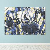 *~* Denim Blue IRIS Irissen Bloemen TV2 Canvas Afdruk (Insitu (Houten vloer))
