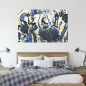 *~* Denim Blue IRIS Irissen Bloemen TV2 Canvas Afdruk (Insitu (Slaapkamer))