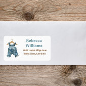 Denim Blue Jean Baby Boy Baby shower Adres Etiket