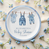 Denim Blue Jean Baby Boy Baby shower Papieren Bordje