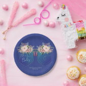 Denim Blue Jean Baby shower Custom Papieren Bordje (Feest)