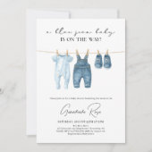 Denim Blue Jean Baby shower Kaart (Voorkant)