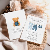 Denim Blue Jean Baby shower Kaart