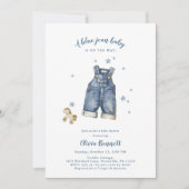 Denim Blue Jean Baby shower uitnodiging (Voorkant)