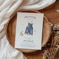 Denim Blue Jean Baby shower uitnodiging