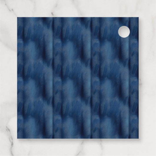 Denim Blue Jean | Daisies Floral Baby shower Bedankjes Labels (Achterkant)