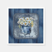 Denim Blue Jean | Daisies Floral Baby shower Servet (Voorkant)