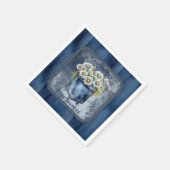 Denim Blue Jean | Daisies Floral Baby shower Servet (Hoek)