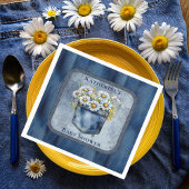 Denim Blue Jean | Daisies Floral Baby shower Servet