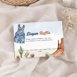 Denim Blue Jean Diaper Raffle Card  Informatiekaartje