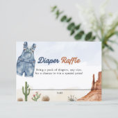 Denim Blue Jean Diaper Raffle Card  Informatiekaartje (Staand voorkant)