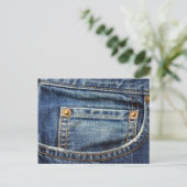 Denim - Blue Jean Pocket Briefkaart (Staand voorkant)