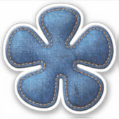 Denim Blue Jean Sterretje Symbool Sticker (Voorkant)