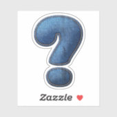 Denim Blue Jean vraagteken symbool Sticker (Vel)