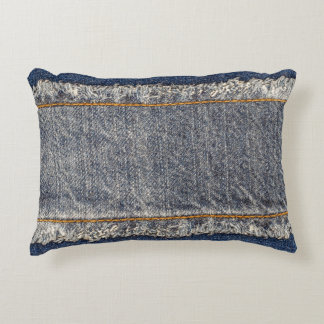 Denim Blue Jeans: Casual dubbele patch Accent Kussen