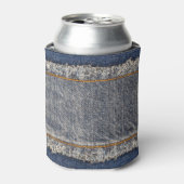 Denim Blue Jeans: Casual dubbele patch Blikjeskoeler (Blikje Voorkant)
