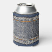 Denim Blue Jeans: Casual dubbele patch Blikjeskoeler (Blikje Achterkant)