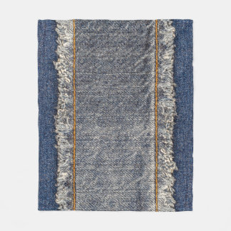 Denim Blue Jeans: Casual dubbele patch Fleece Deken