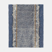 Denim Blue Jeans: Casual dubbele patch Fleece Deken (Voorkant)