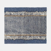 Denim Blue Jeans: Casual dubbele patch Fleece Deken (Voorkant (Horizontaal))