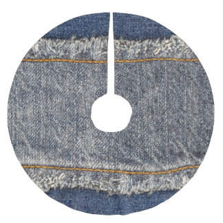 Denim Blue Jeans: Casual dubbele patch Kerstboom Rok