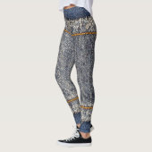 Denim Blue Jeans: Casual dubbele patch Leggings (Links)