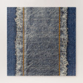 Denim Blue Jeans: Casual dubbele patch Legpuzzel (Horizontaal)