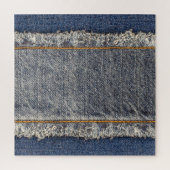 Denim Blue Jeans: Casual dubbele patch Legpuzzel (Verticaal)