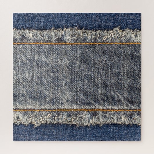 Denim Blue Jeans: Casual dubbele patch Legpuzzel (Verticaal)