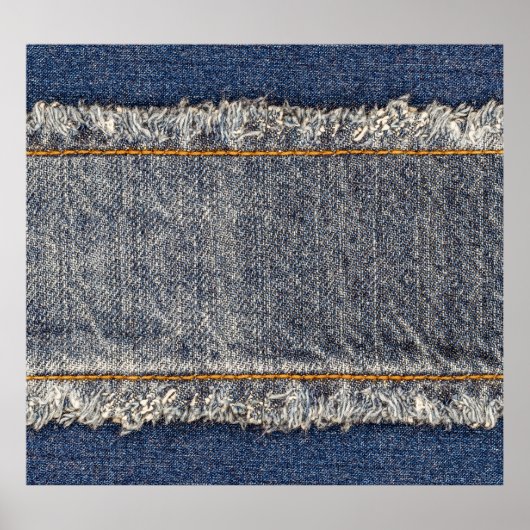 Denim Blue Jeans: Casual dubbele patch Poster (Voorkant)