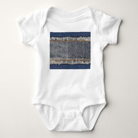 Denim Blue Jeans: Casual dubbele patch Romper (Voorkant)