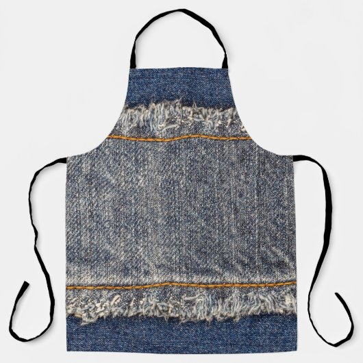 Denim Blue Jeans: Casual dubbele patch Schort (Voorkant)