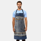 Denim Blue Jeans: Casual dubbele patch Schort (Gedragen)