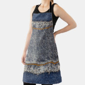 Denim Blue Jeans: Casual dubbele patch Schort (Insitu)