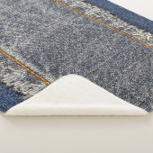 Denim Blue Jeans: Casual dubbele patch Sherpa Deken (3/4)